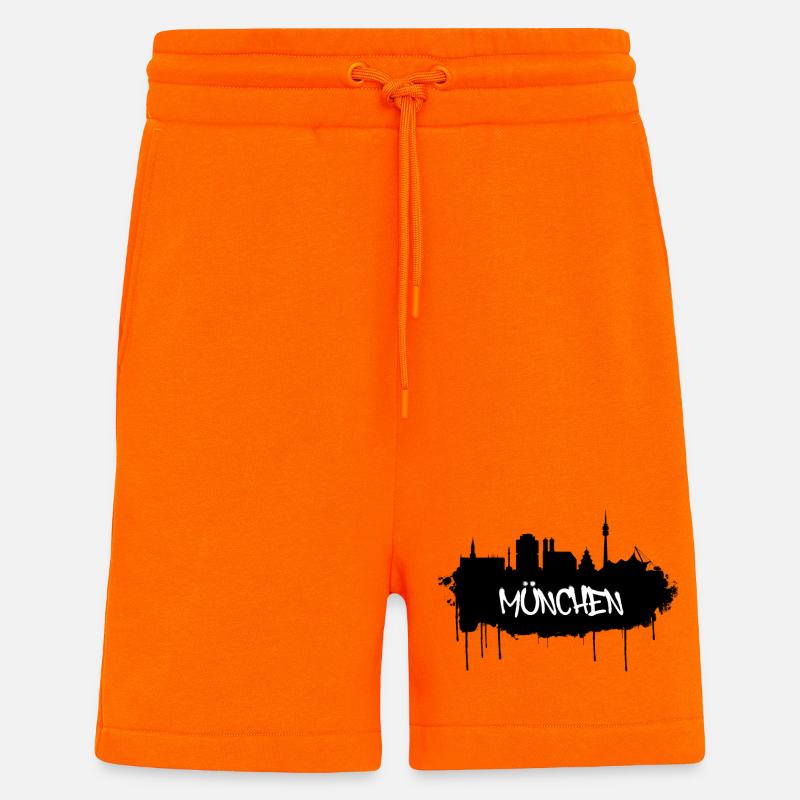 München Graffiti Skyline - Shorts - made by SPREAD - SUNSET ORANGE