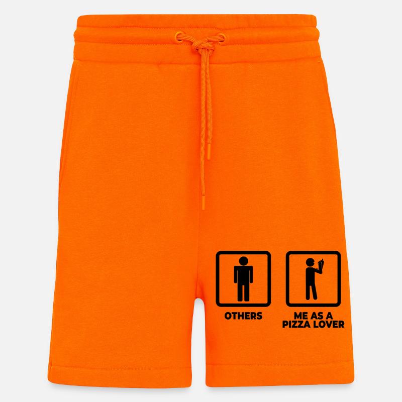 Figurines en bâtonnet de pizza - Short bio décontracté fabriqué en UE - SUNSET ORANGE