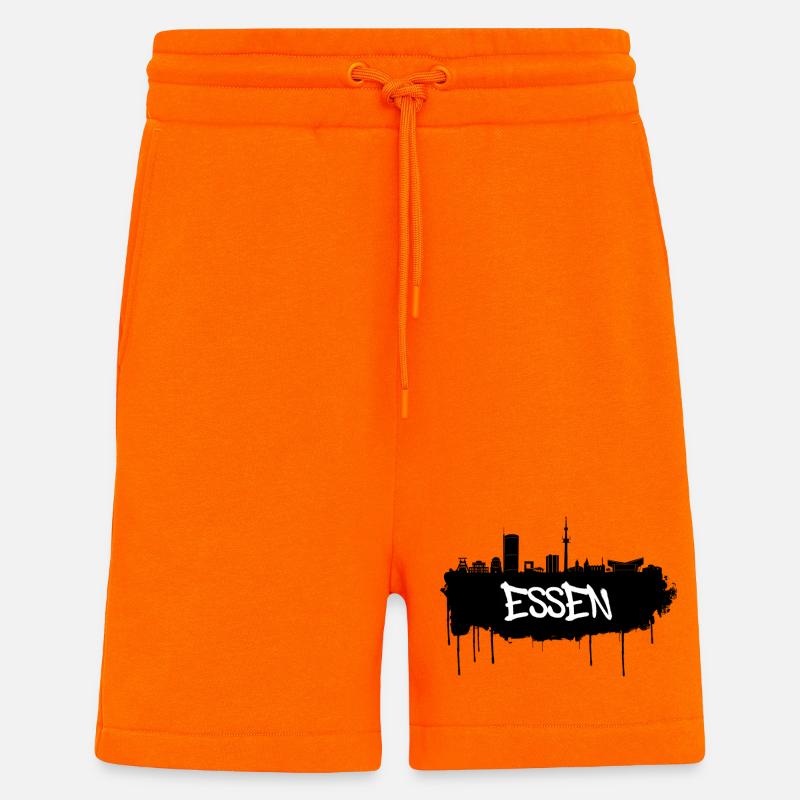 Essen Graffiti Skyline - Shorts - made by SPREAD - SUNSET ORANGE