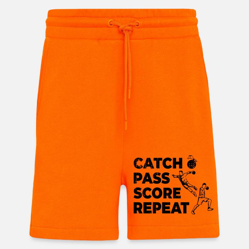 Attraper, passer, marquer, répéter - Short bio décontracté fabriqué en UE - SUNSET ORANGE