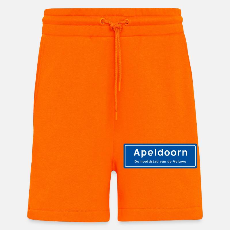 Panneau de toponyme d’Apeldoorn - Short bio décontracté fabriqué en UE - SUNSET ORANGE