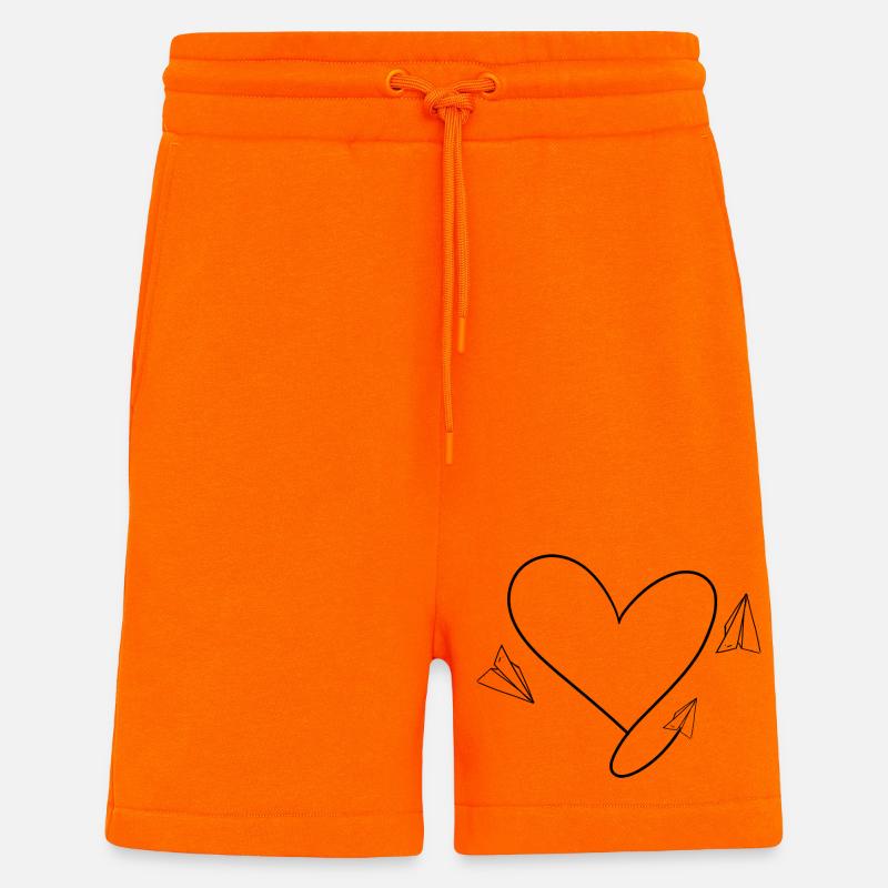Avion Flyer avec coeur - Short bio décontracté fabriqué en UE - SUNSET ORANGE