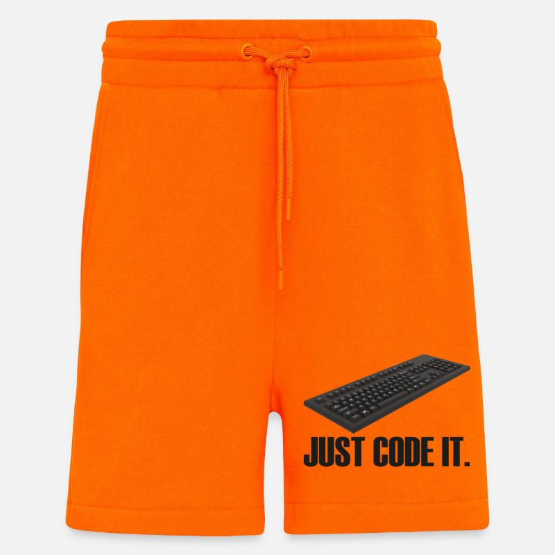 Il suffit de le coder - Short bio décontracté fabriqué en UE - SUNSET ORANGE