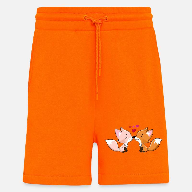 Amoureux des renards - Short bio décontracté fabriqué en UE - SUNSET ORANGE