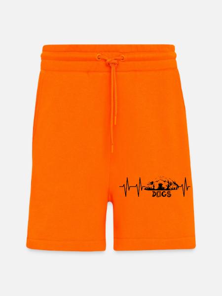 slappe af hunde hjerteslag hund hunde symbol dyr kærlighed - Organic relaxed shorts made in EU - SUNSET ORANGE