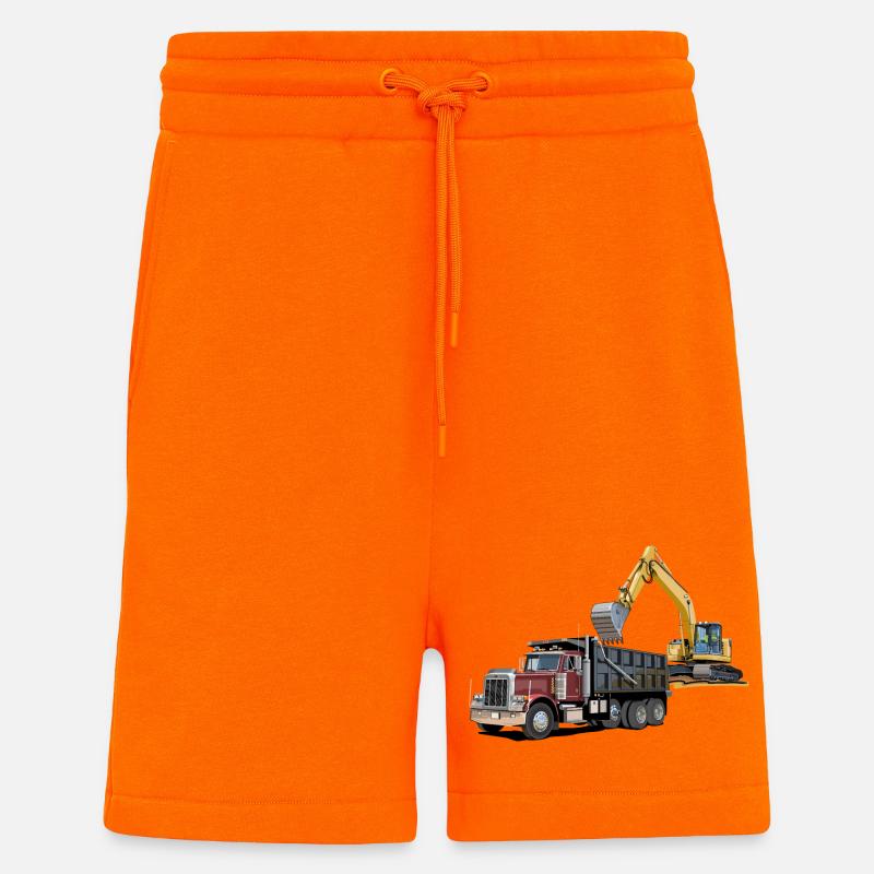Lastwagen mit Bagger - Shorts - made by SPREAD - SUNSET ORANGE