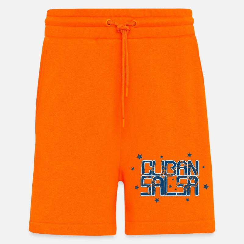 Salsa cubaine Rueda Timba Danse - Short bio décontracté fabriqué en UE - SUNSET ORANGE