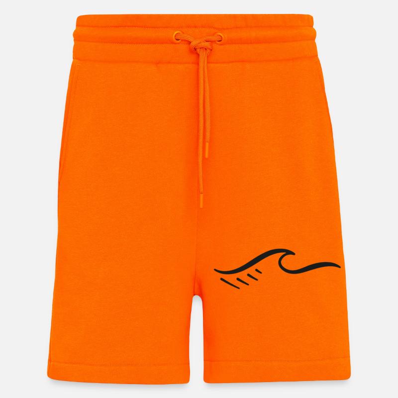 Abstraktes geometrisches Wellenmuster - Shorts - made by SPREAD - SUNSET ORANGE