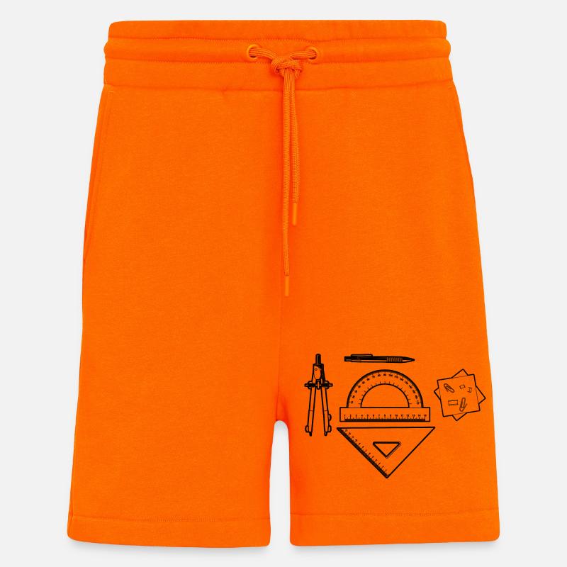 Graphique de dessinateur - Short bio décontracté fabriqué en UE - SUNSET ORANGE