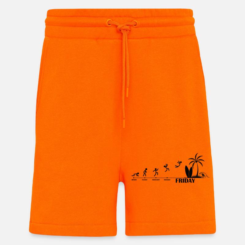 Enfin, Friday Beach Evolution - Short bio décontracté fabriqué en UE - SUNSET ORANGE