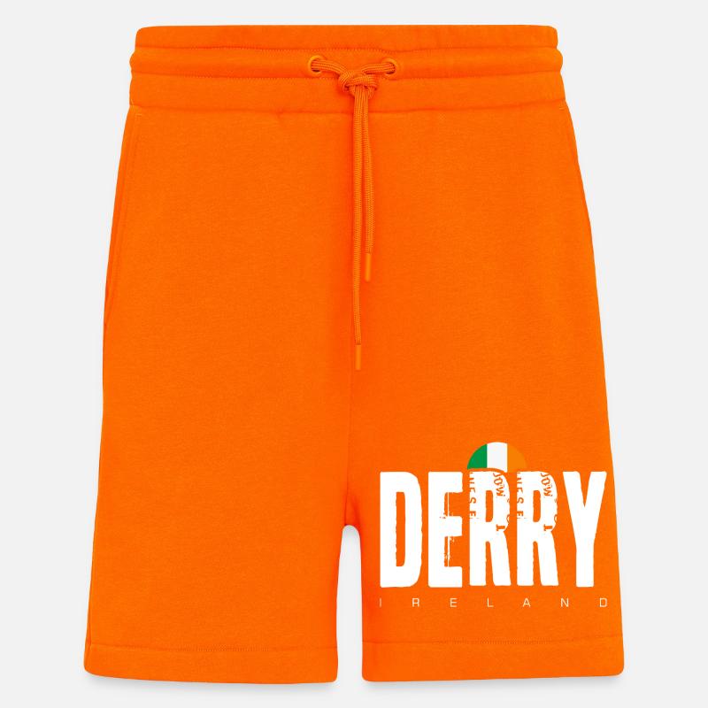 Derry Ireland Distressed Wordmark - Shorts - made by SPREAD - SUNSET ORANGE