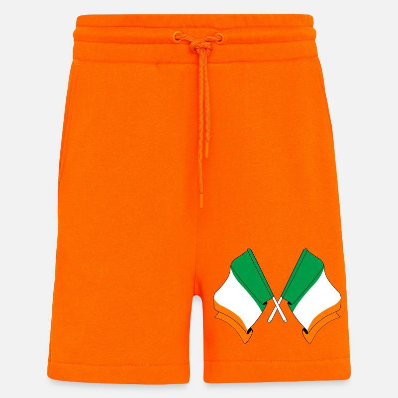 Zwei gekreuzte Flaggen Irlands - Shorts - made by SPREAD - SUNSET ORANGE