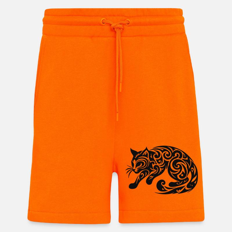 Chat noir - Short bio décontracté fabriqué en UE - SUNSET ORANGE