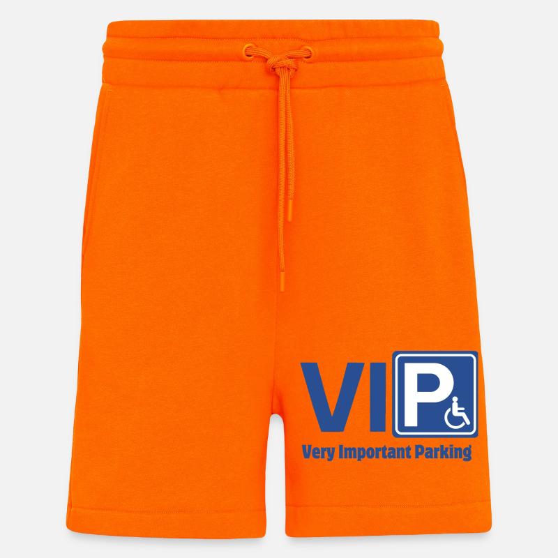 handicap, personne à mobilité réduite - Short bio décontracté fabriqué en UE - SUNSET ORANGE