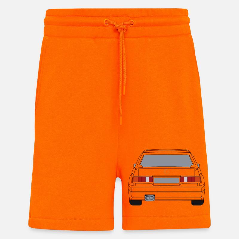 Deutsches Auto Heckansicht Weiß - Shorts - made by SPREAD - SUNSET ORANGE