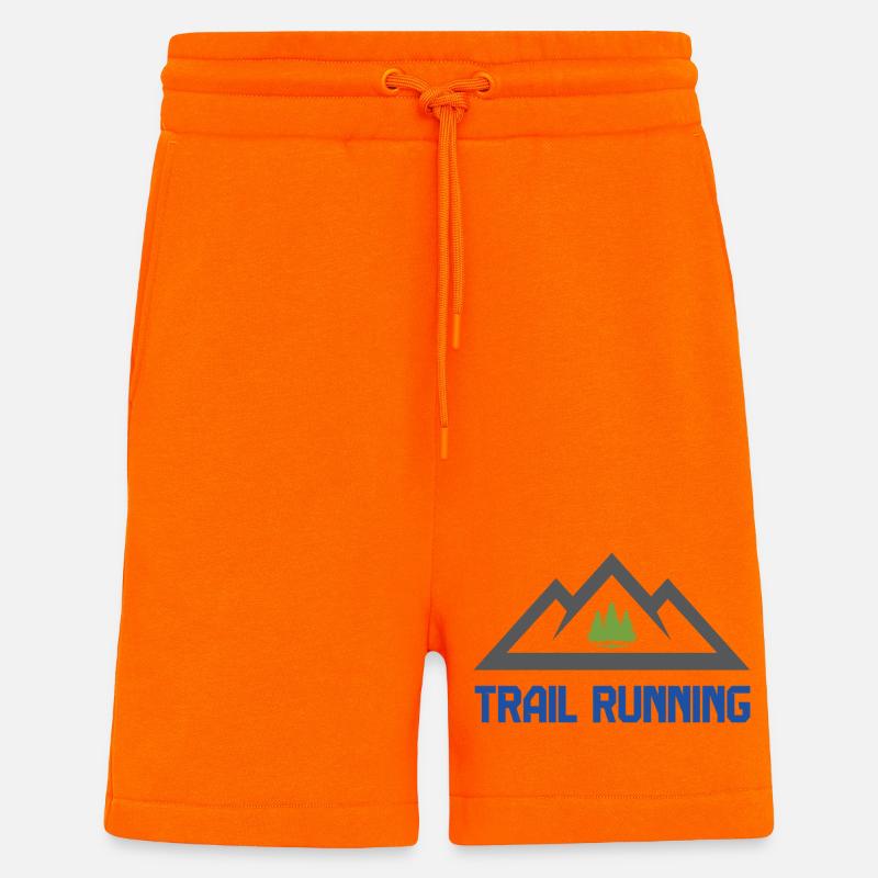 Course en sentier - Short bio décontracté fabriqué en UE - SUNSET ORANGE