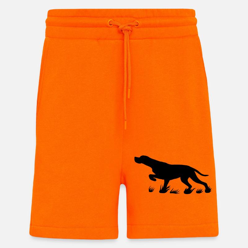 black pointer protruding - Shorts - made by SPREAD - SUNSET ORANGE
