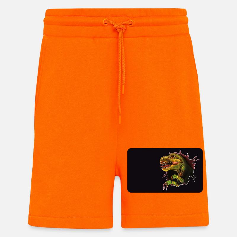 T-Rex Ausbruch durch Loch - Shorts - made by SPREAD - SUNSET ORANGE