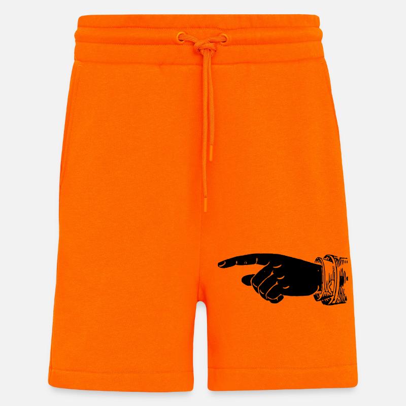 Main - Doigt pointé - Short bio décontracté fabriqué en UE - SUNSET ORANGE