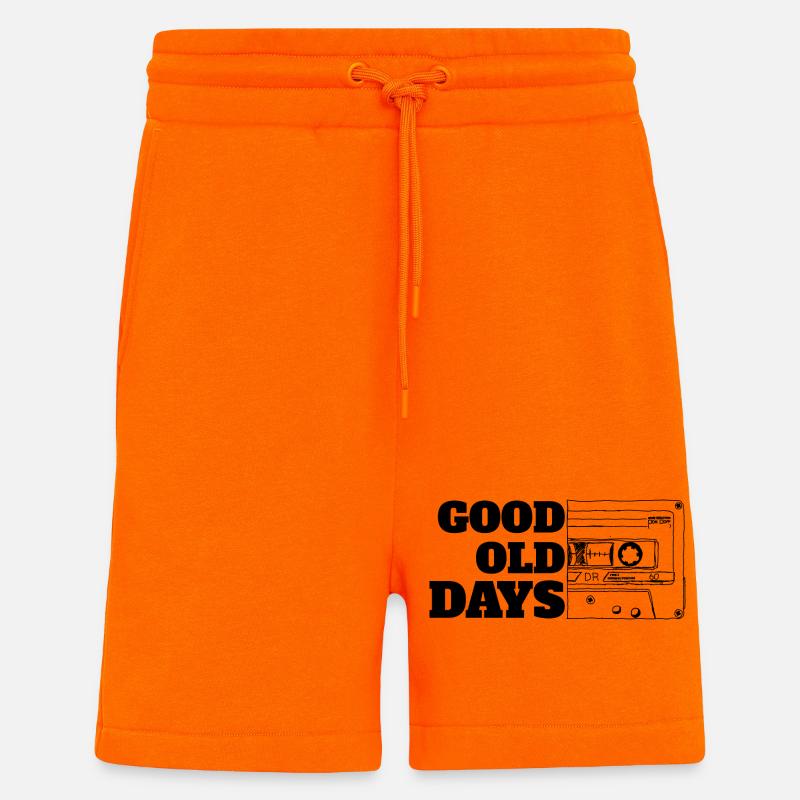 Cassette Good Old Days Blanc - Short bio décontracté fabriqué en UE - SUNSET ORANGE