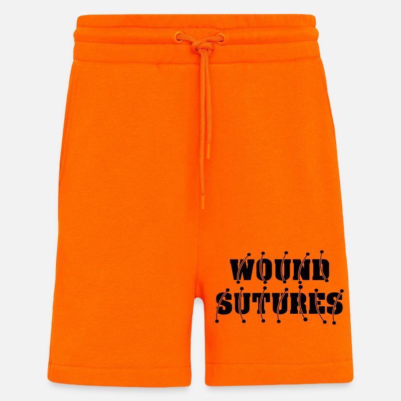 Sutures de plaies - Short bio décontracté fabriqué en UE - SUNSET ORANGE