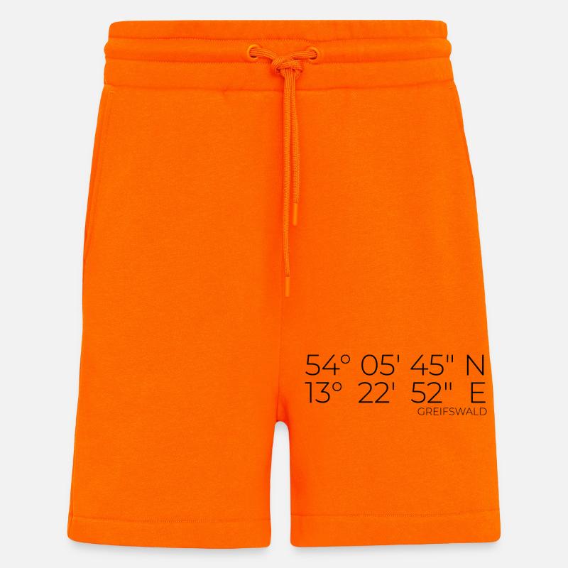 coordinates Greifswald - Shorts - made by SPREAD - SUNSET ORANGE