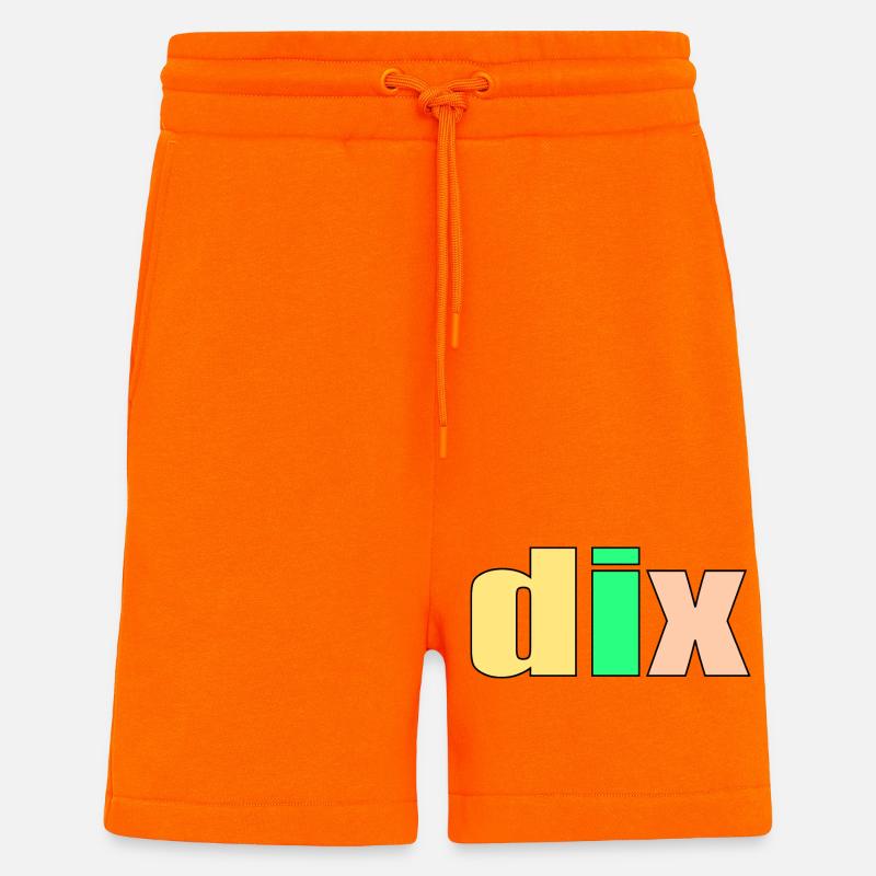 DIX 10 ans 10e anniversaire - Short bio décontracté fabriqué en UE - SUNSET ORANGE
