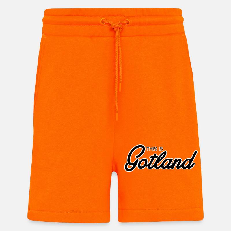 C’est Gotland - Short bio décontracté fabriqué en UE - SUNSET ORANGE