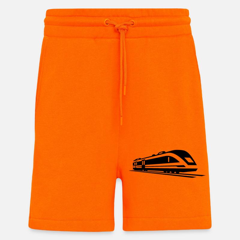 Graphique de train - Short bio décontracté fabriqué en UE - SUNSET ORANGE