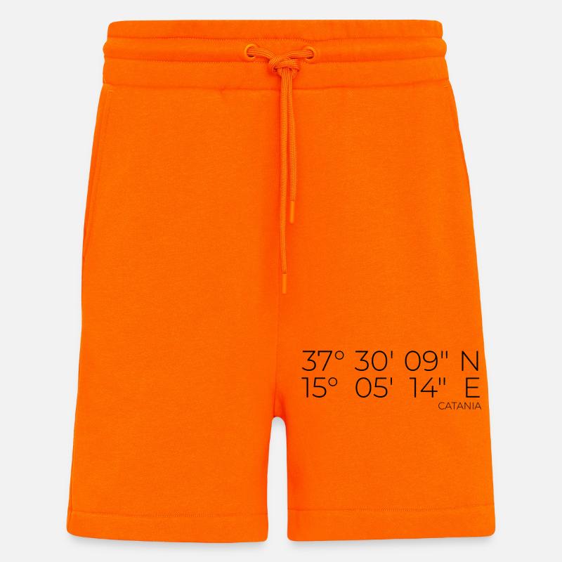 Coordonnées Catane Italie - Short bio décontracté fabriqué en UE - SUNSET ORANGE
