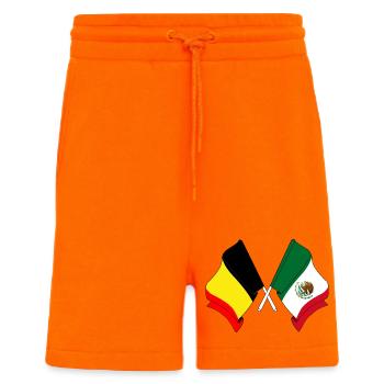 Drapeau de la Belgique, drapeau du Mexique - Short bio décontracté fabriqué en UE - SUNSET ORANGE - Devant