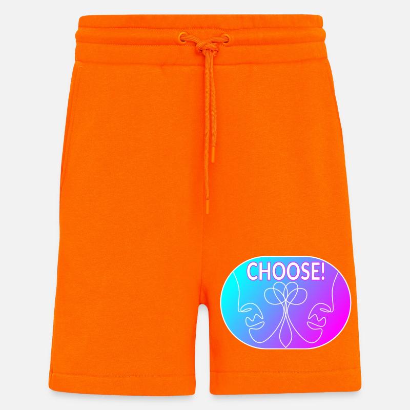 Dessin au trait - Choisir - Short bio décontracté fabriqué en UE - SUNSET ORANGE