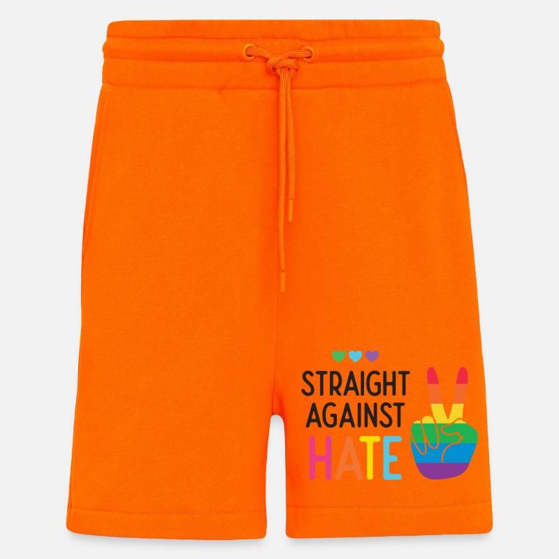 LGBT Pride Month - Straight Against Hate - Shorts - made by SPREAD - SUNSET ORANGE