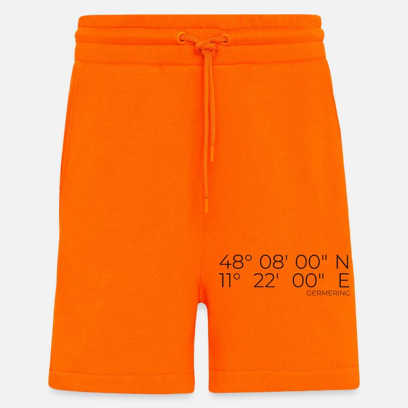 Coordinates Germering, Bavaria - Shorts - made by SPREAD - SUNSET ORANGE