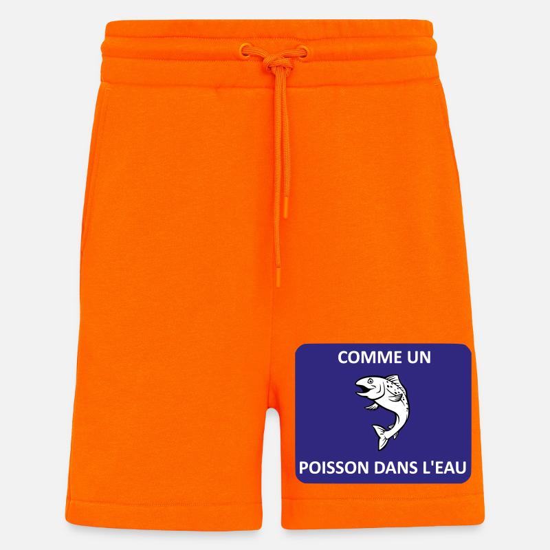Comme un poisson dans l'eau - Short bio décontracté fabriqué en UE - SUNSET ORANGE