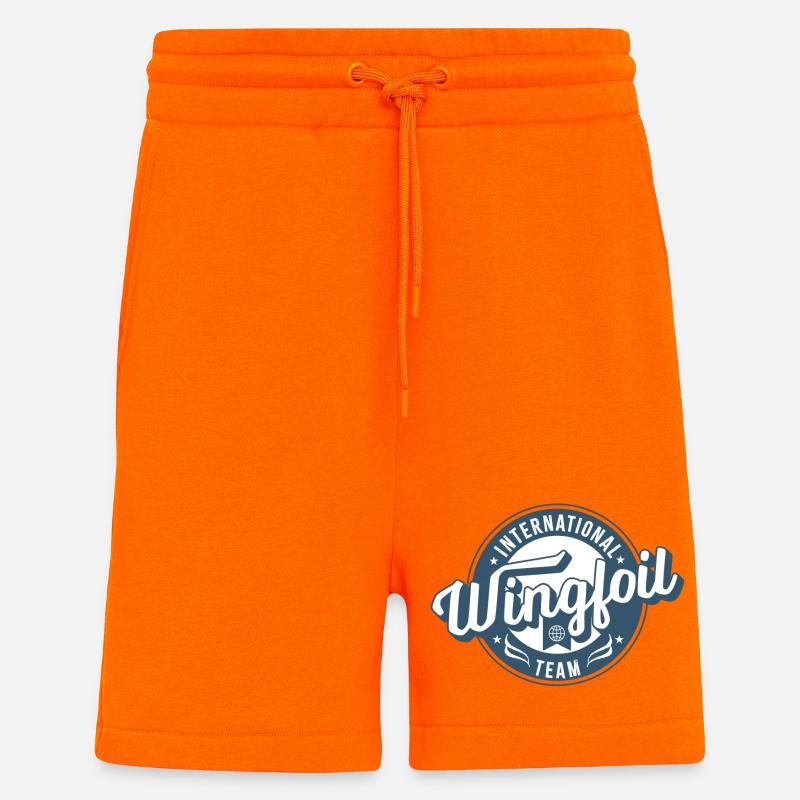 Équipe internationale de wingfoil - Short bio décontracté fabriqué en UE - SUNSET ORANGE