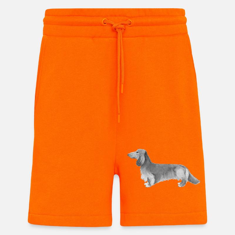 Teckel Teckel à poil long - Short bio décontracté fabriqué en UE - SUNSET ORANGE