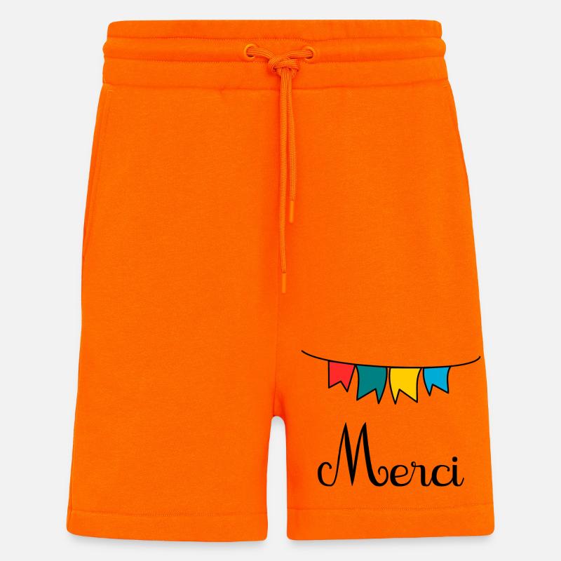 MAÎTRESSE. MERCI. MERCI MAÎTRESSE - Short bio décontracté fabriqué en UE - SUNSET ORANGE