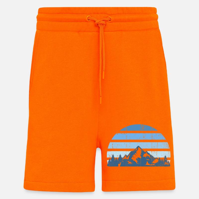 Mehrlagige Berg-Sonnenuntergangs-Silhouette - Shorts - made by SPREAD - SUNSET ORANGE