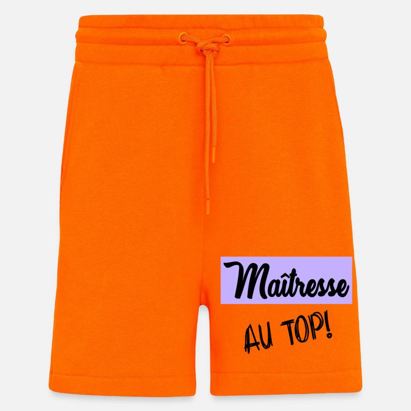 MAÎTRESSE. MERCI. MERCI MAÎTRESSE - Short bio décontracté fabriqué en UE - SUNSET ORANGE