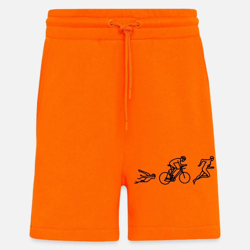 Natation Cyclisme Course à pied - Short bio décontracté fabriqué en UE - SUNSET ORANGE