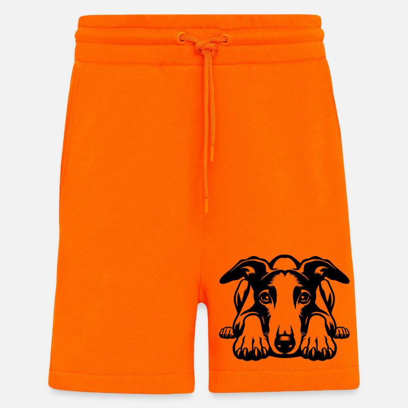 Whippet Kopf mit Pfoten - Shorts - made by SPREAD - SUNSET ORANGE