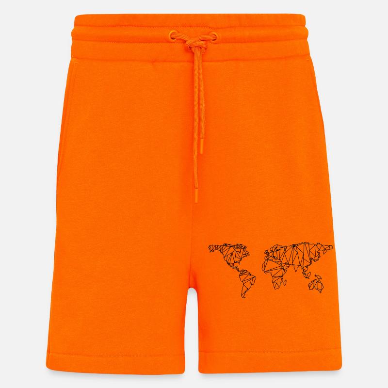 World map - Shorts - made by SPREAD - SUNSET ORANGE
