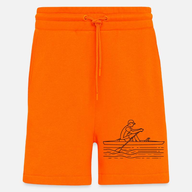 Dessin du rameur - Short bio décontracté fabriqué en UE - SUNSET ORANGE