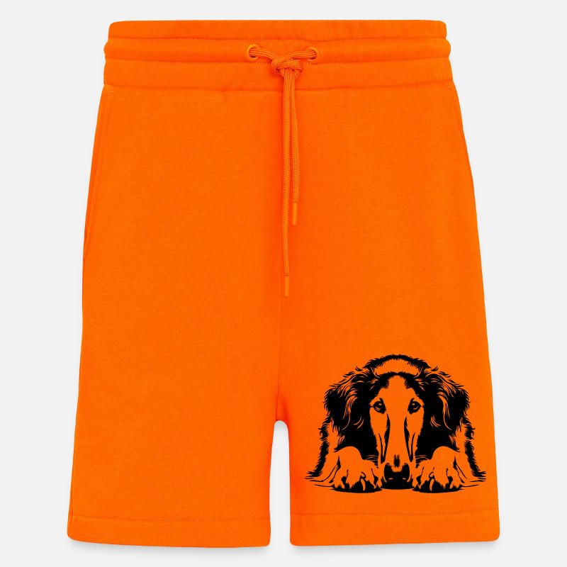 Barsoi Kopf mit Pfoten - Shorts - made by SPREAD - SUNSET ORANGE