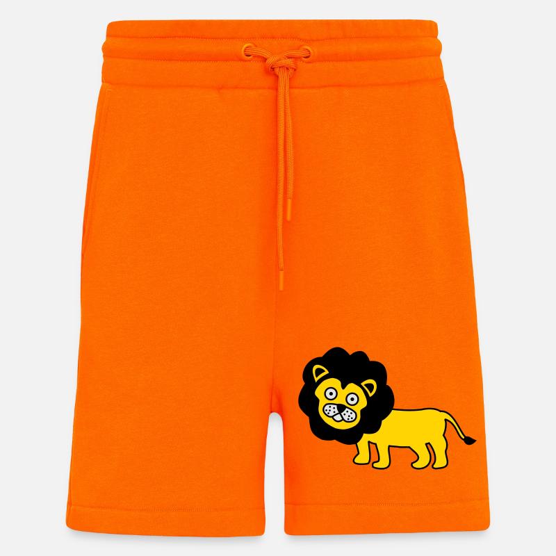 Löwe als Kinder Design - Shorts - made by SPREAD - SUNSET ORANGE