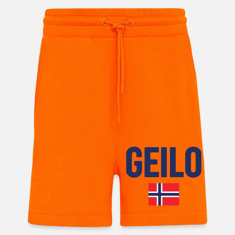 Gelo Conception du drapeau norvégien - Short bio décontracté fabriqué en UE - SUNSET ORANGE