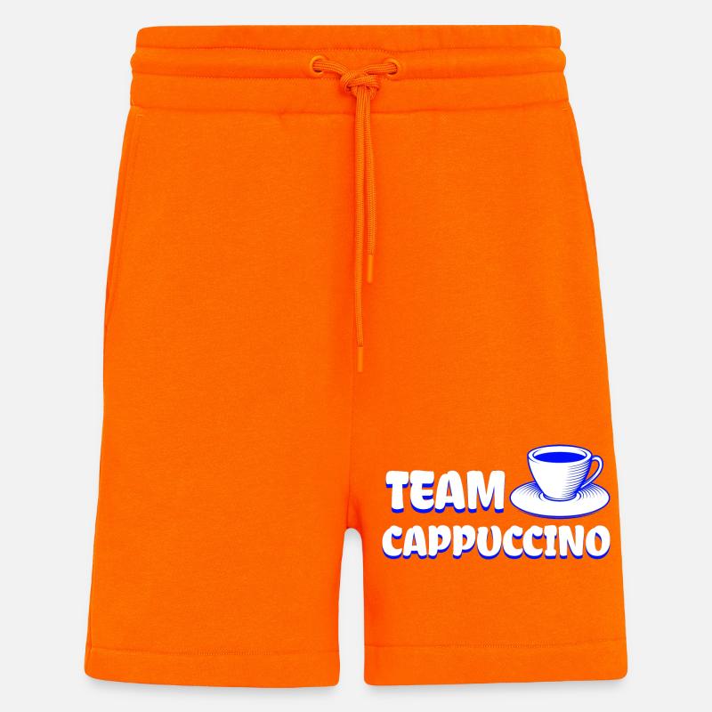 Team Cappuccino - Cool Coffee Design - Shorts - made by SPREAD - SUNSET ORANGE