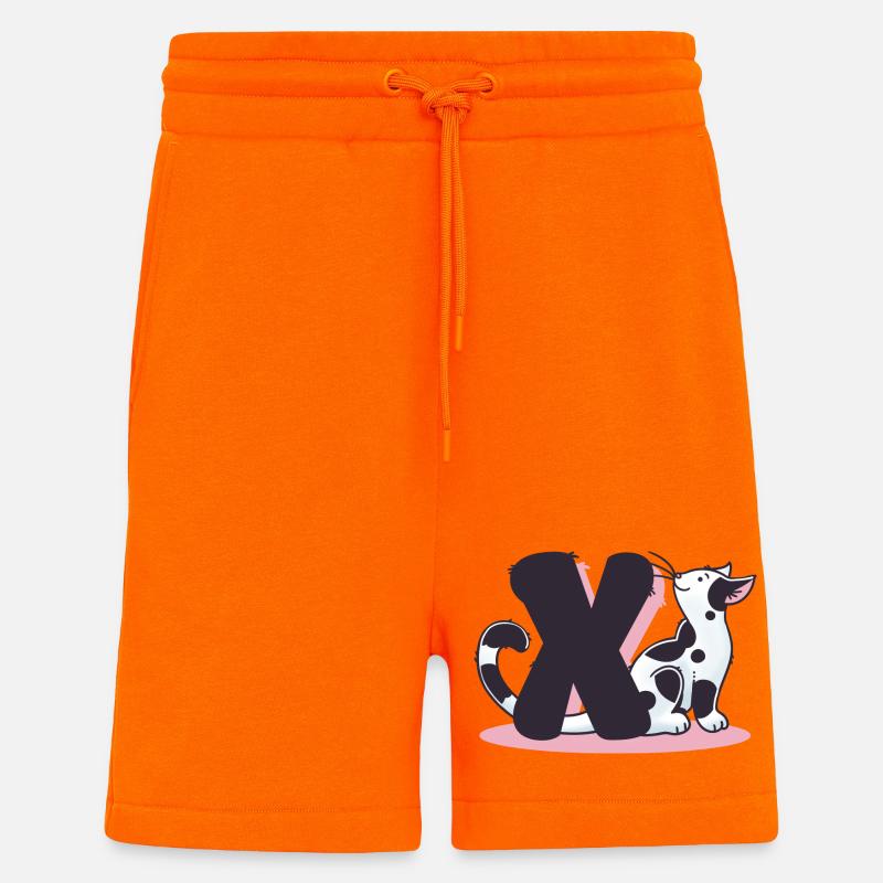 Katze Buchstabe X - Shorts - made by SPREAD - SUNSET ORANGE