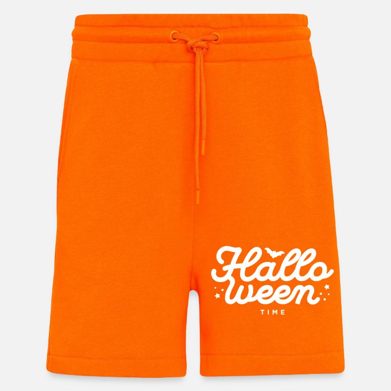 Silhouette de chauve-souris de nuit d’Halloween - Short bio décontracté fabriqué en UE - SUNSET ORANGE